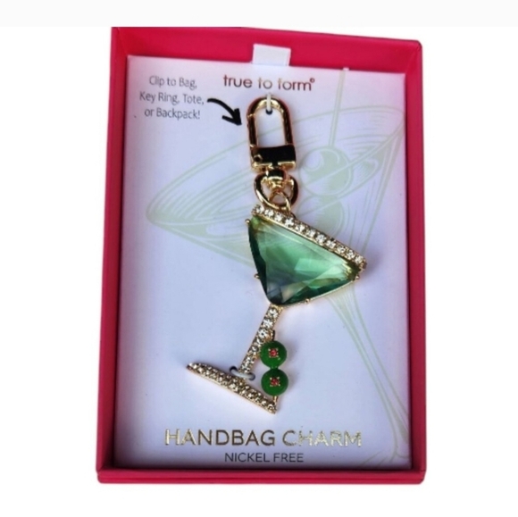 🔹️True to Form 🔹️Beautiful Olive Martini Keychain Bag Charm - Picture 3 of 4